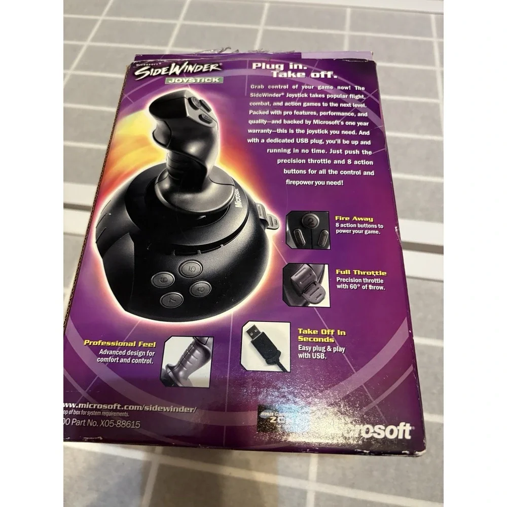 Microsoft USB SideWinder‎ Joystick Controller For PC Gaming X05-92626